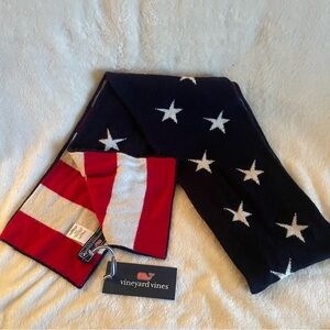 Vineyard Vines Boys Stars and Stripes Navy Red Scarf